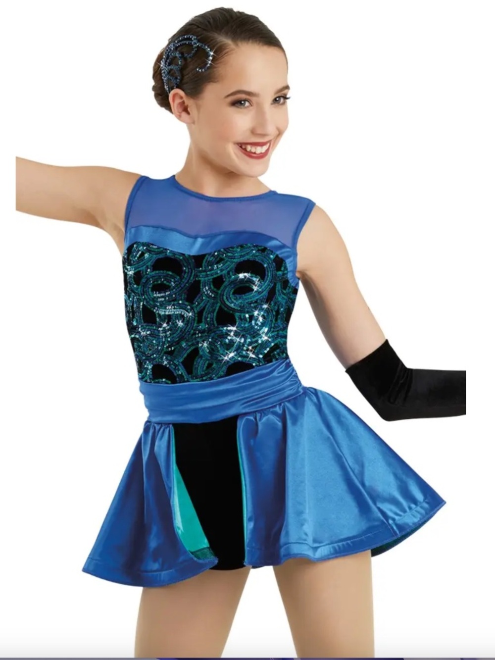 Weissman Shake The Room Blue Sequin Velvet Dance Biketard IC 10875